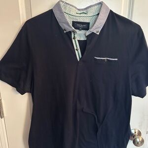 Ted Baker London Polo w Gingham Collar, size 7